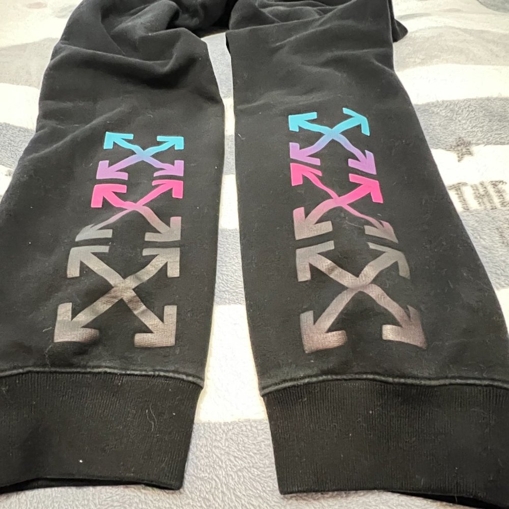 $1795 Authentic OFF-WHITE Made in PORTUGAL Men's Black Drawstring Sweatpant Sz.L